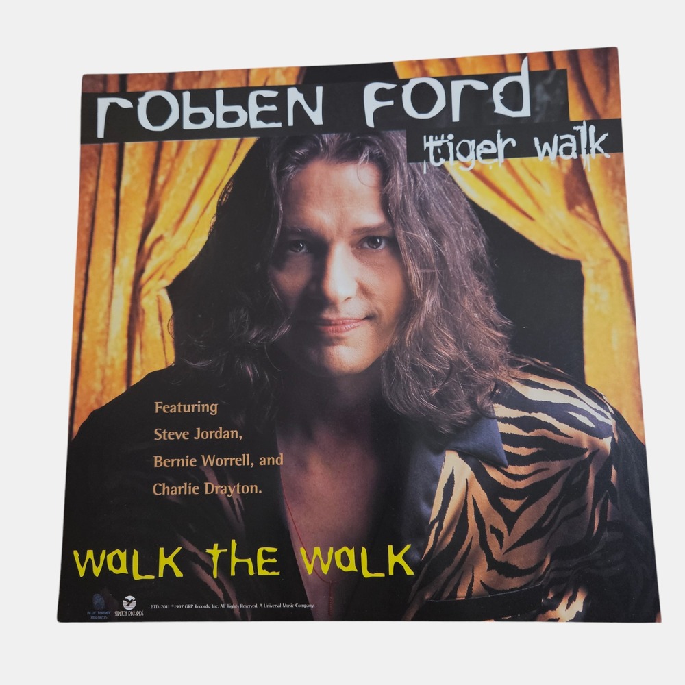 Robben Ford Tiger Walk 1997 Promo‎ Poster 12x12 Double Sided Blue Thumb Records